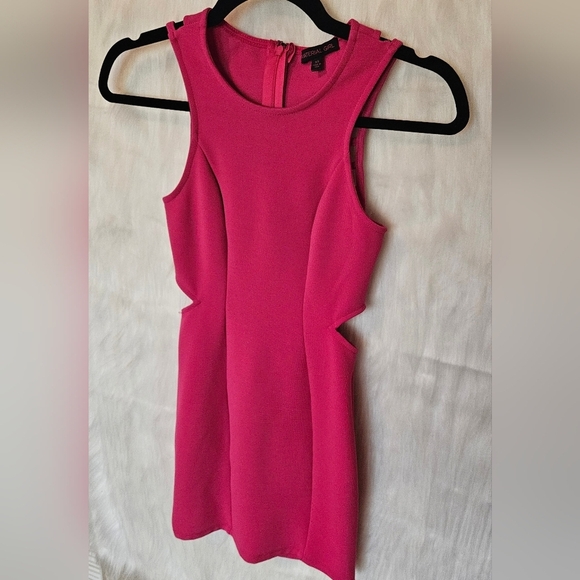 Material Girl Raspberry Romance Sleeveless Cut Out Dress - Picture 2 of 6